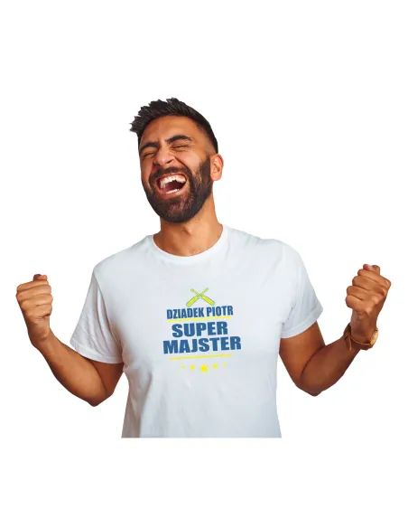 Koszulka z imieniem dla DZIADKA SUPER MAJSTER