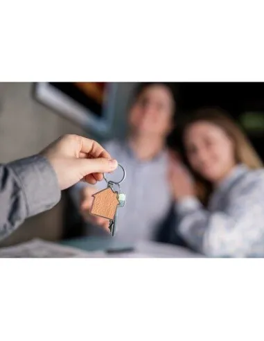 Brelok do kluczy "domek" z nadrukiem UV LOGO 500  szt