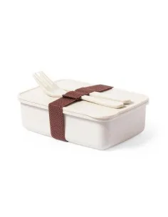 Pudełko śniadaniowe 700 ml, sztućce z nadrukiem UV LOGO 10  szt