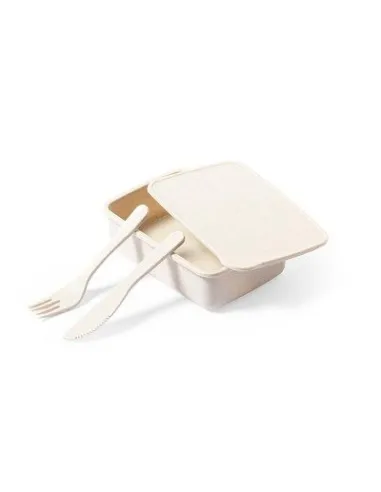 Pudełko śniadaniowe 700 ml, sztućce z nadrukiem UV LOGO 50  szt