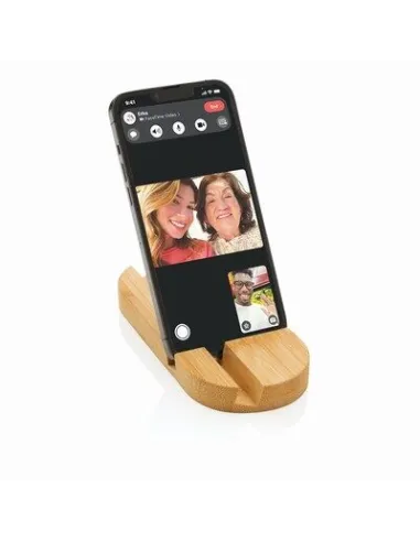 Bambusowy stojak na telefon, tablet z nadrukiem UV LOGO 25  szt