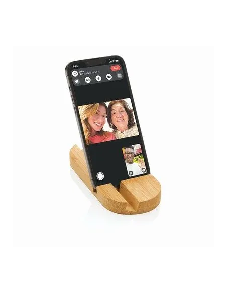 Bambusowy stojak na telefon, tablet z nadrukiem UV LOGO 100  szt