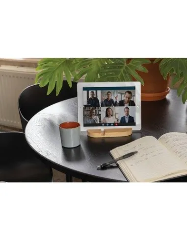 Bambusowy stojak na telefon, tablet z nadrukiem UV LOGO 50  szt