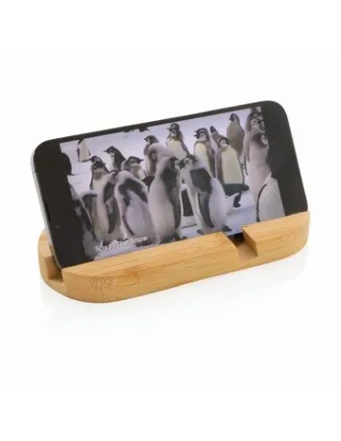Bambusowy stojak na telefon, tablet z nadrukiem UV LOGO 100  szt