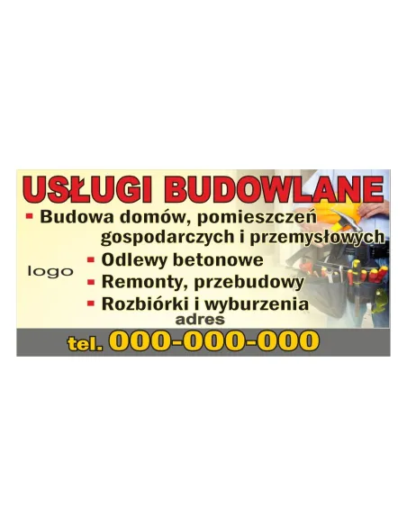 Baner reklamowy gotowe wzory banerów - Usługi budowlane