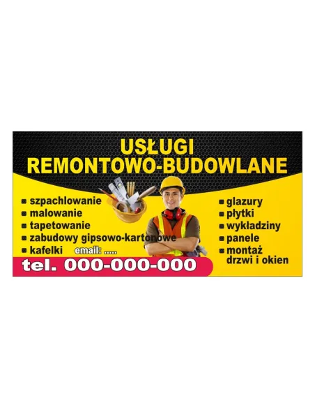 Baner reklamowy gotowe wzory banerów - Usługi remontowo-budowlane