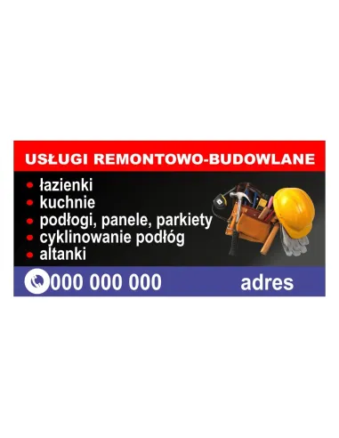 Baner reklamowy gotowe wzory banerów - Usługi remontowo-budowlane