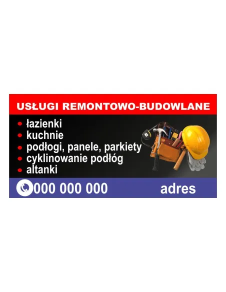 Baner reklamowy gotowe wzory banerów - Usługi remontowo-budowlane