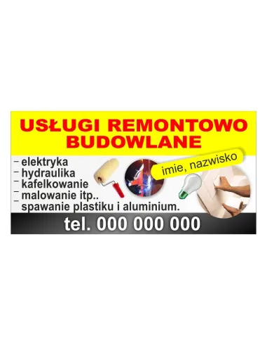 Baner reklamowy gotowe wzory banerów - Usługi remontowo budowlane