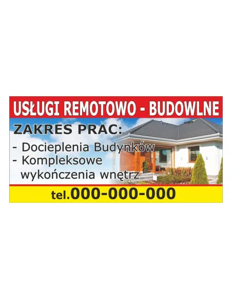 Baner reklamowy gotowe wzory banerów - Usługi remontowo - budowlane