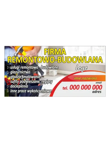 Baner reklamowy gotowe wzory banerów - Firma remontowo-budowlana