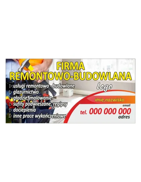 Baner reklamowy gotowe wzory banerów - Firma remontowo-budowlana