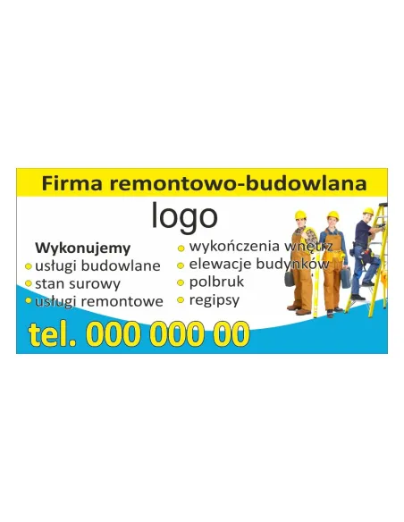 Baner reklamowy gotowe wzory banerów - Firma remontowo-budowlana