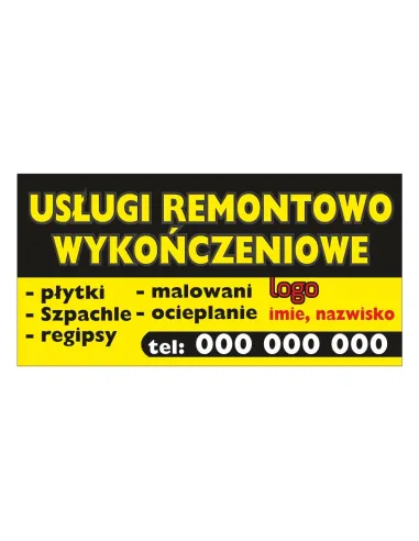 Baner reklamowy gotowe wzory banerów - Usługi remontowo wykończeniowe