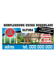 Baner reklamowy gotowe wzory banerów - Kompleksowe usługi budowlane ultima