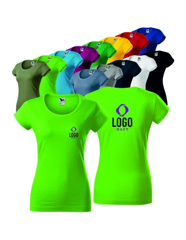 KOSZULKI KOSZULKA DAMSKA T-shirt Z NADRUKIEM HAFTEM LOGO 10 SZTUK