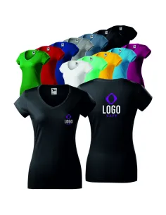 KOSZULKA DAMSKA Z WŁASNYM HAFTEM NADRUKIEM LOGO HAFT KOMPUTEROWY