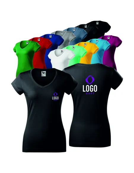 KOSZULKA DAMSKA Z WŁASNYM HAFTEM NADRUKIEM LOGO HAFT KOMPUTEROWY