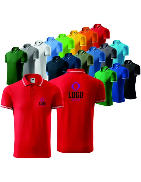 KOSZULKA POLO MĘSKA T-shirt Z NADRUKIEM HAFTEM LOGO 30 SZTUK