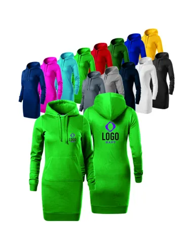 BLUZA/SUKIENKA DAMSKA Z WŁASNYM HAFTEM NADRUKIEM LOGO 10 SZTUK