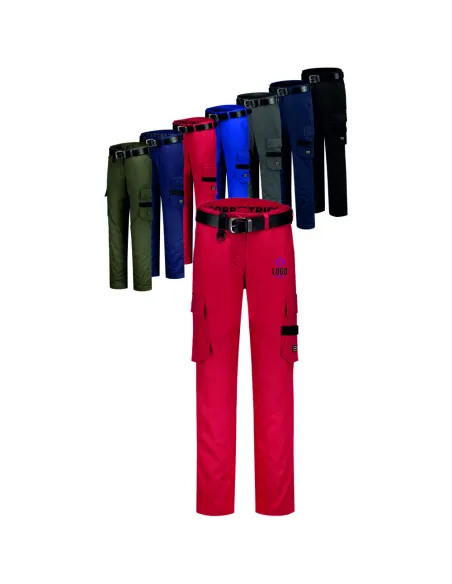 DAMSKIE SPODNIE ROBOCZE Z WŁASNYM HAFTEM NADRUKIEM LOGO