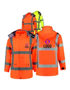 KURTKA OSTRZEGAWCZA Z NADRUKIEM HAFTEM LOGO