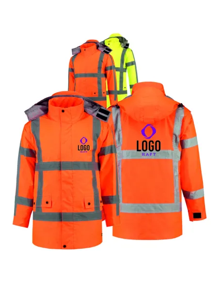 KURTKA OSTRZEGAWCZA Z NADRUKIEM HAFTEM LOGO