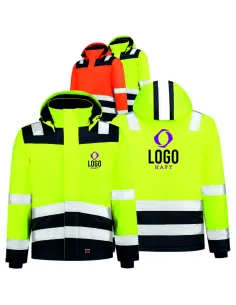 KURTKA OSTRZEGAWCZA Z WŁASNYM HAFTEM NADRUKIEM LOGO