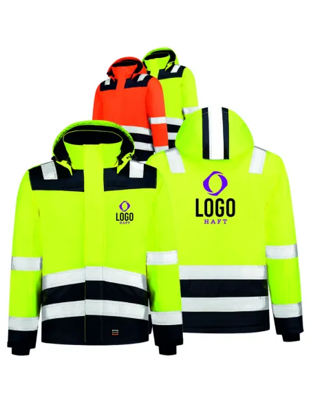 KURTKA OSTRZEGAWCZA Z WŁASNYM HAFTEM NADRUKIEM LOGO 30 SZTUK