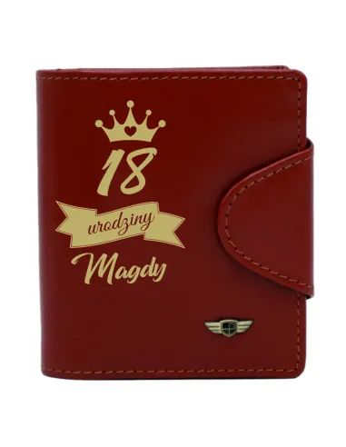 Portfel skórzany prezent URODZINOWE WZORY 18stka