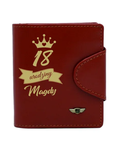 Portfel skórzany prezent URODZINOWE WZORY 18stka