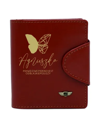 Portfel damski skórzany DZIEŃ KOBIET z imieniem