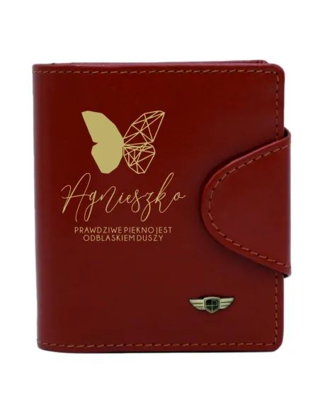 Portfel damski skórzany DZIEŃ KOBIET z imieniem