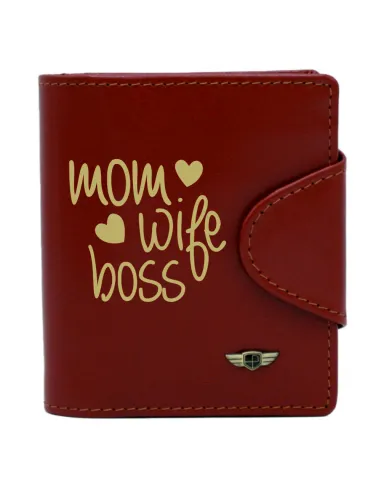 Portfel DLA MAMY portmonetka skórzana TWÓJ NAPIS