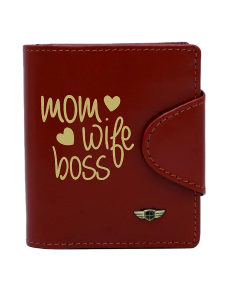 Portfel DLA MAMY portmonetka skórzana TWÓJ NAPIS