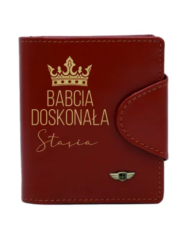 Portfel SKÓRZANY Prezent dla Babci na Dzień Babci