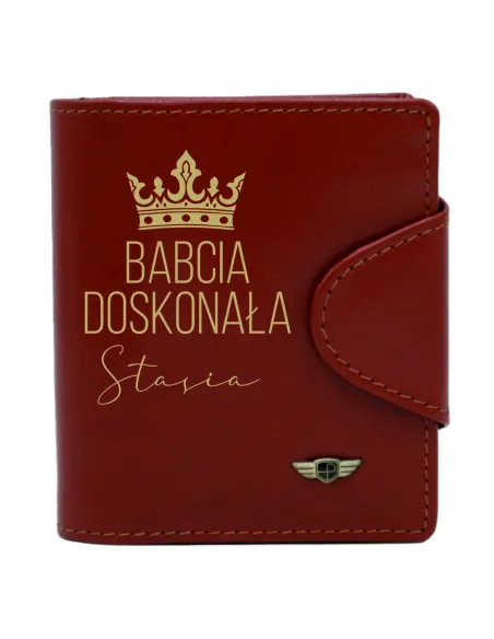 Portfel SKÓRZANY Prezent dla Babci na Dzień Babci