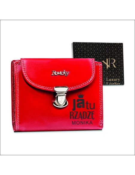 PORTFEL UPOMINEK dla KOBIETY skórzany dedykacja