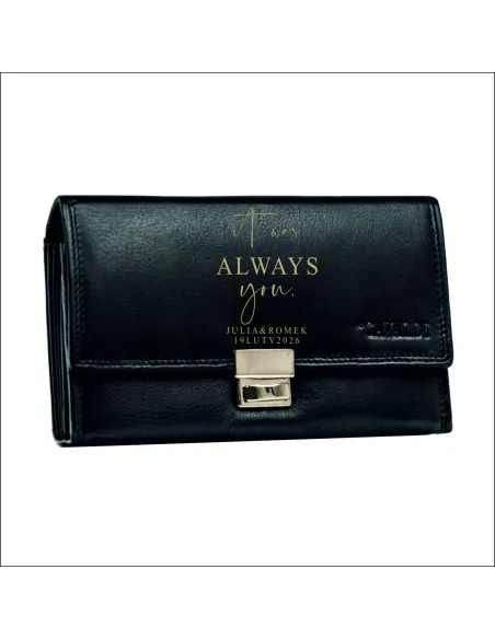 Portfel na prezent TWOJA DEDYKACJA imię z grawerem