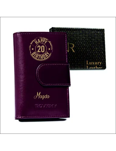 Portfel DAMSKI prezent skóra URODZINY 18 30 40 50