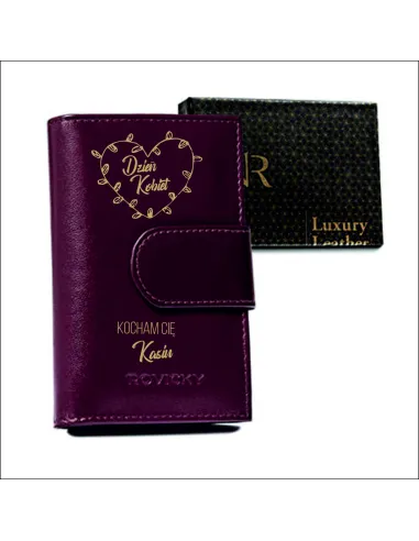 Portfel DAMSKI na prezent Z IMIENIEM dzień kobiet