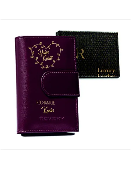 Portfel DAMSKI na prezent Z IMIENIEM dzień kobiet