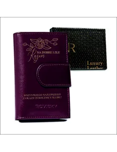 Portfel DLA ŻONY rocznica ślubu INICJAŁY w pudełku