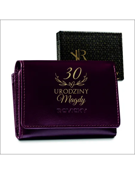 Portfel z grawerem PREZENT na urodziny z IMIENIEM
