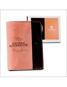 Portfel SKÓRA 100% dla DZIADKA grawer POLSKA MARKA