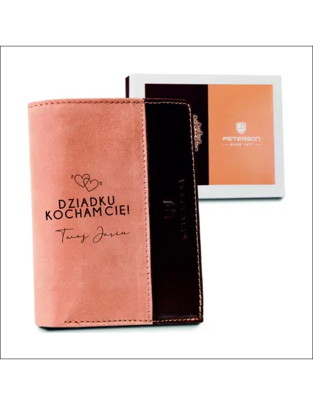 Portfel SKÓRA 100% dla DZIADKA grawer POLSKA MARKA