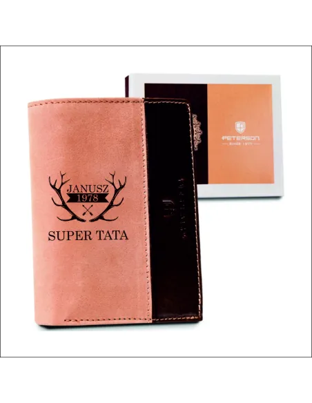 Portfel męski grawer SUPER TATA dzień ojca JAKOŚĆ