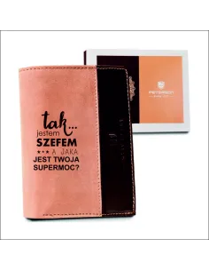 Portfel dla SZEFA Twój tekst imię JAKOŚĆ grawer PL