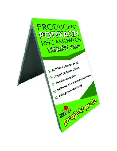 Potykacz Reklamowy 120 x 90 cm z grafiką metalowy PROJEKT GRATIS Stojak