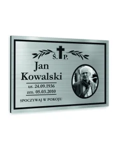 TABLICZKA NAGROBNA NAGROBKOWA ze zdjęciem ALUMINIOWA DIBOND UV 20x15